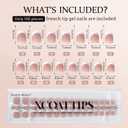 BTArtboxnails French Gel Nail Tips - XCOATTIPS Brown Extra Short Square French Tip Press on Nails Pre-applied Tip Primer & Base Coat, No Need to File Fake Nails Nail Art DIY