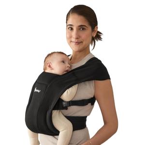 Ergobaby Embrace Newborn Baby Carrier for Infants 0-12 Months | Ergonomic 2-Position Infant Carrier with Head and Neck Support, Hip-Healthy Positioning, Fits 7-25 lbs, Pure Black
