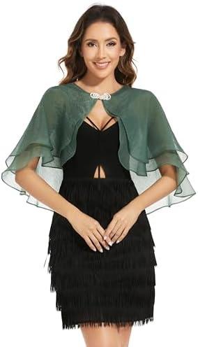 Women's Sheer Tencel Shawls and Wraps for Evening Dresses Soft Wedding Cape Lightweight Bridesmaid Scarves Cover Up, Size S