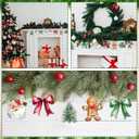 2 x Yookeer 36 Pcs Christmas Wood Ornaments Christmas Tree Santa Claus Candy Cane Gingerbread Man Bow Hanging Ornaments Vintage Farmhouse Xmas Decoration Tags with Rope Decor