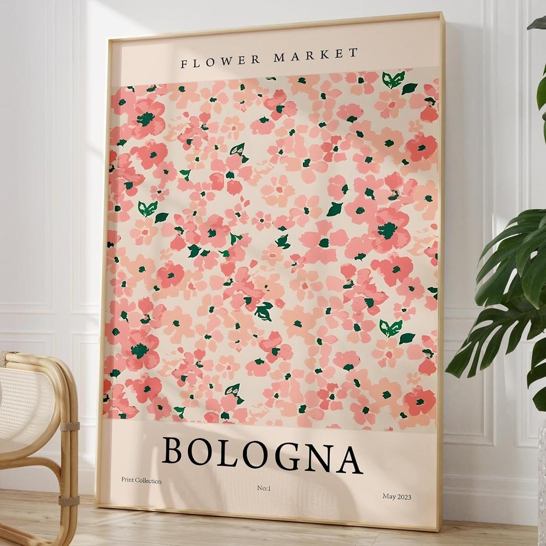 Pink Flower Market Wall Art Matisse Flower Market Prints Pink Flower Poster Vintage Aesthetic Floral Pictures Pink Aesthetic Paintings Pastel Pink Paintings Floral Nature Poster Room 16x24in No Frame