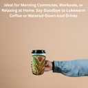 Neoprene Insulated Cup Sleeve for Iced Coffee, Hot & Cold Beverages  Reusable, Washable Drink Holder Cup Sleeve  Anti-Slip, Eco-Friendly, Multi-Color Design (PALMS, MEDIUM)