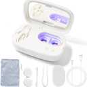 Portable Ultrasonic Contact Lens Cleaner with Blue Light,LXIANGN Rechargeable Contact Lens Cleaner Machine with 4 Timing Modes and Applicator Removal Tool Kit (White)