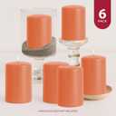 Biedermann & Sons Peach Pillar Candles (6 Pack), 4 Inch Tall 3 Inch Wide Round, Unscented Paraffin Wax, Approx 40 to 45 Hour Burn, Dripless Candles for Centerpieces