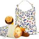 2 Pack Beeswax Bread Bags - 17x13 Inch Reusable Bread Storage Bags, Bees Wax Lined Bread Bags for Home Cooks fresh bread storage Easy Clean (Berry)