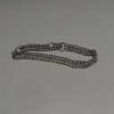 Silver Dog Chain Collar - Stainless Steel, Adjustable Walking, Metal Cuban Link, Chew Proof Double Row Chain Collar for Large, Small, Medium Dogs (L 22"-24")