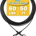 Dog Tie Out Cable,50ft Dog Run Cable,Tie-Out Cable for Small Dogs Up to 60 lbs,Dogs Leash Tether for Yard,Camping and Outside (Black)