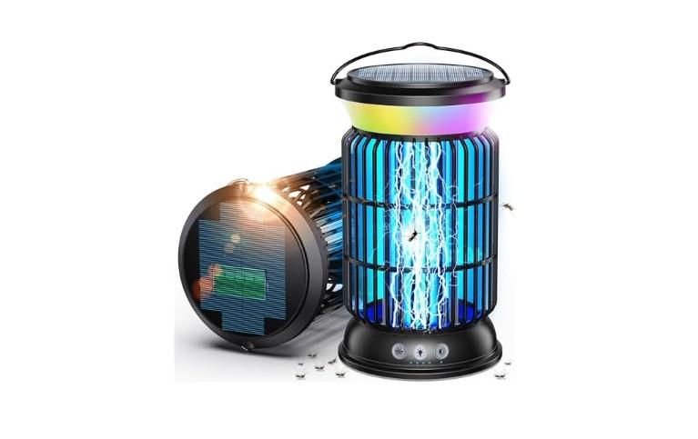 Sayneep 4-in-1 Solar Bug Zapper Outdoor, Rechargeable 6000mAh Mosquito Zapper, Cordless Electric Fly Zapper, Waterproof Insect Control for Patio & Backyard