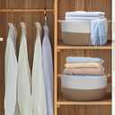 Medium Rope Basket with Handles, Medium Bohe Storage Basket, 17 "L x 12.5" W x 8.5 "H, Home Decor Organizer for Towels,toys, Books & Magazines