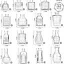 Clear Glass Bud Vase Set of 32 Pcs,Small Bud Vases in Bulk,Glass Crystal Flower Vases Table Centerpieces for Party Event Wedding Decor Baby Shower Decorations (Clear, 32 Pcs)