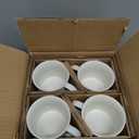 MEBRUDY Ceramic Coffee Mugs Set of 4, 12 oz White Coffee Mug with Handle Microwave and Dishwasher Safe for Coffee, Hot Tea, Juice, Milk