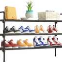 Kitsure Shoe Rack for Closet, Sturdy and Long-Lasting Shoe Shelf, Shoe Rack for Entryway, Personalized DIY Shoe Organizer, Shoe Rack Organizer for Space-Saving, 36.2" x 11.8" x 23.6", Black