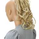 CAISHA 14" Wavy Clip On Ponytail With Butterfly Clip Hairpiece Heat-resistant Synthetic Fibres Blonde Mix H87