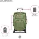 SWISSGEAR Sion Softside Expandable Spinner Luggage Durable Lightweight Travel Suitcase, Evergreen, 1- Piece Set (29)