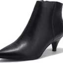 IDIFU Women Booties Low Kitten Heel Ankle Boots Pointed Toe Short Boots Dress Sexy Shoes
