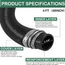 Pangda ID 1-1/4" x 4' feet Water/Fuel Fill/Exhaust Marine Hose with Wire,Hard wall Marine Water Hose for Engine Pump Thermostat Housing Through Transom Heat Exchanger Cooling Systems Heavy Duty