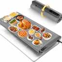 Food Warming Mat Extra Large 43"x16" with Insulation Pad for Countertop, Chafing Dishes for Buffet, Food Warmers for Parties, Hot Pads for Kitchen, Portable Heating Pad, 560W Custom Warm Setting, Grey