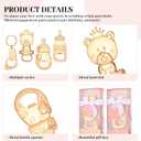 24 Pcs Baby Bottle Opener, Popping Girl Bear Footprint Keychain Bottle Openers with Pink Gift Box, Baby Shower Party Favors for Guests, Wedding Return Gift Souvenirs Theme Decoration Supplies