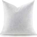 Feather Throw Pillow Insert, Soft Fluffy Square 20 x 20 Inches Decorative Pillow Insert, Feather and Down Euro Pillows for Bed, Couch and Cushion