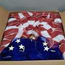 26 Inch Mesh Patriotic Front Door Wreath, 4th July Independence Day Wreath for Summer America Patriotic Flag Burlap Farmhouse Decor, Memorial Day Americana Front Window Hanging Decor (Pink-blue)