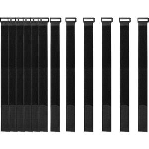 [16 Pack] 1 x 18" Hook and Loop Reusable Fastening Nylon Cable Securing Straps, Durable Functional Ties to Keep Your Places from Tangled Messes of Cords