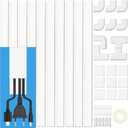 Cord Cover Raceway Kit - 157" Paintable Cable Concealer, Wire Hider for TV Wall Mounting and Wire Management (Medium, White)