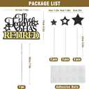 2 x Happy Retirement Cake Topper, The Legend HAS Retired Cake Topper, Black Gold Glitter Officially Retired Cake Decorations, Retirement Farewell Party Supplies Decor for Men Women