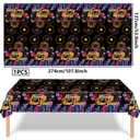 A Happy New Year Plastic Tablecloth Design A Waterproof Disposable Party Dining Table Cover Decor 107.87X53.94 Inches