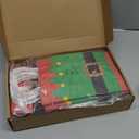 Nuanchu 24 Pack Christmas Paper Gift Bags Bulk with Handles Santa Claus Suit Gift Bags 8.7 x 6.3 x 3.15 Inch with Tissues Assorted Christmas Prints for Wrapping Xmas Party Favor