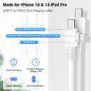 2 in 1 iPhone Fast Charger Cable 10ft, Long Type C to C Charging Cord/USB C to Lightning for Apple iPhone 17 Pro Max/17 Air/16 Pro Max/16/15 Plus/14 Pro/13/12 Mini/11/XS/XR/X/8/7 Plus/iPad Air/MacBook