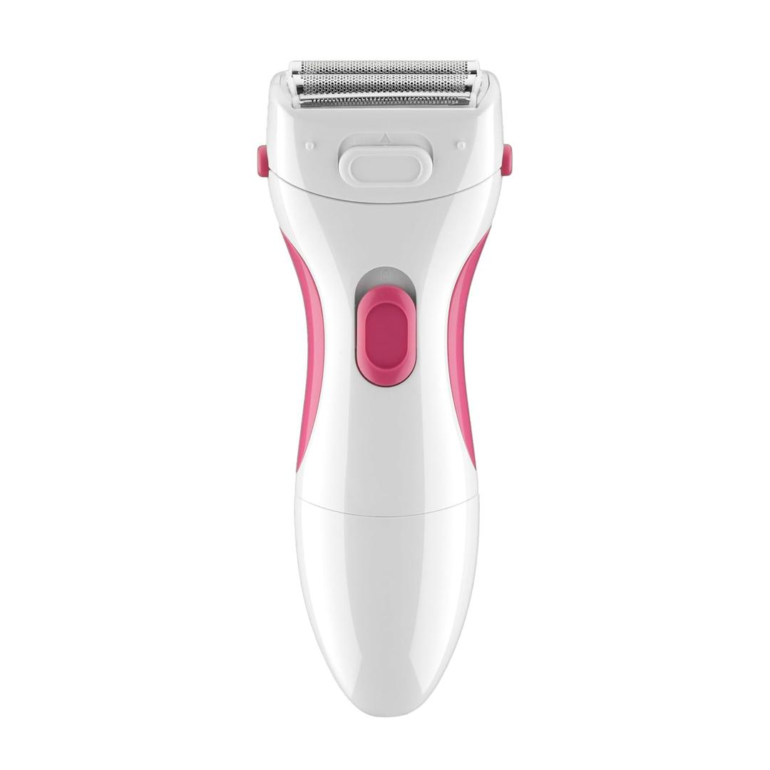 Conair Body and Facial Hair Removal for Women, Cordless Electric Dual Foil Shaver & Trimmer, Perfect for Face, Ear/Nose, Eyebrows, Legs, and Bikini Lines (1 Count (Pack of 1), White/Pink)