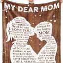 Mom Gifts from Son Christmas Mom Blanket Soft Flannel Throw Blanket Presents for Mother Birthday Mother's Day Throw Blanket Wood 50" x 60"