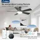 Amico 42 inch Smart Ceiling Fans with Lights, Small Low Profile Ceiling Fan, Remote/Alexa Voice Control, Flush Mount, Reversible DC Motor, 5 Blades, 6 Speeds, 3CCT, Dimmable, Noiseless, Bedroom, Black