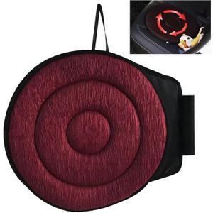 360 Rotating Seat Cushion for Car,Swivel Car Seat for Car for Elderly Support, Non Slip, Memory Foam, Ergonomic Design (Claret)