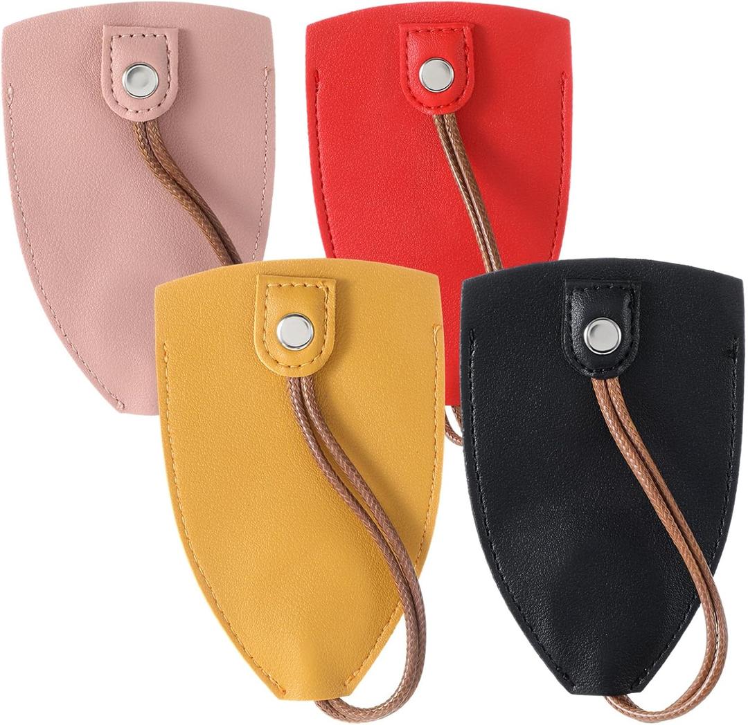 4PCS Winkkey Protective Key Case, PU Leather Pull Out Key Case, Large Capacity Wink Keys Holder Leather for Most Keys, Not Easy to Slip, Halloween Christmas Gift