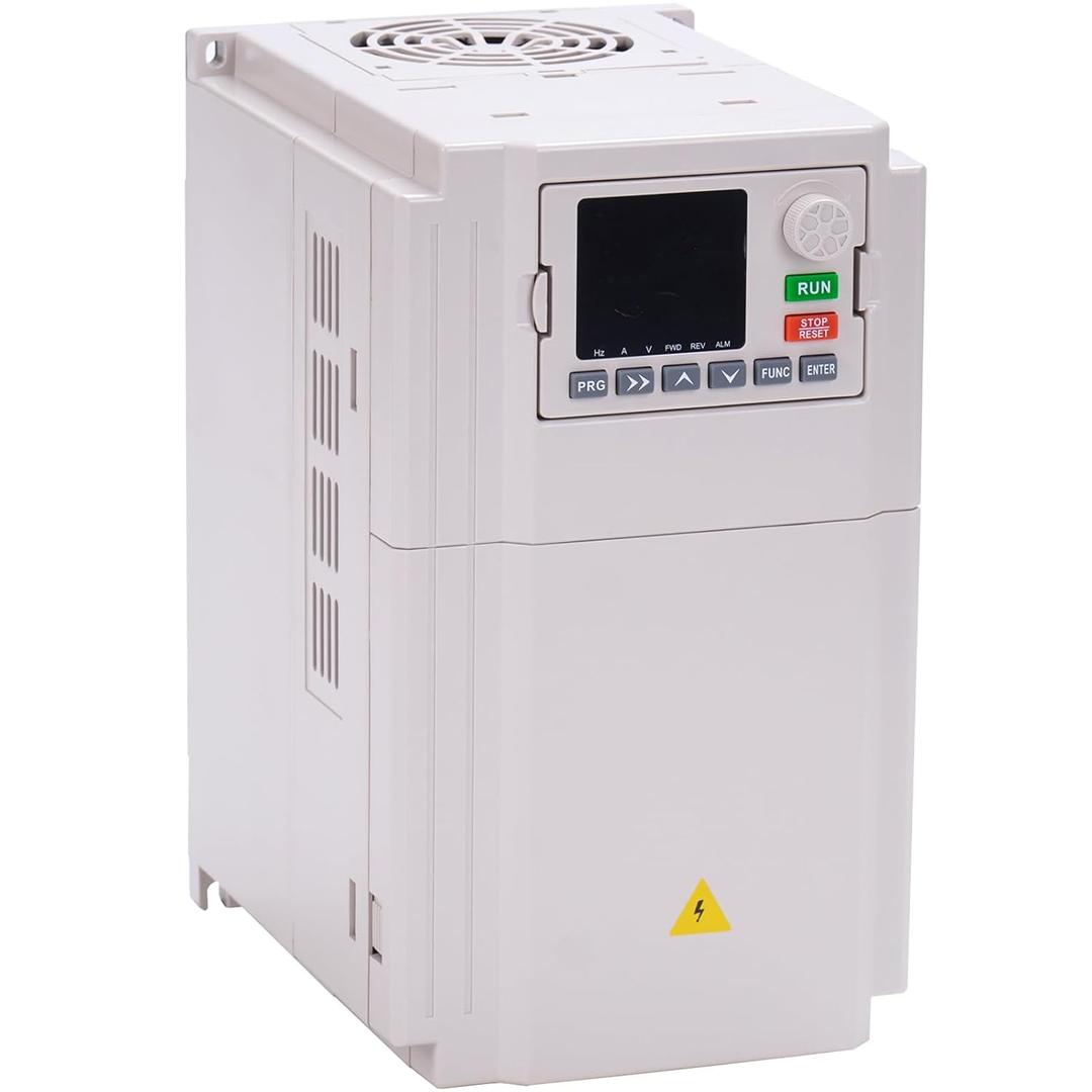 AC 220V/15KW 20HP Variable Frequency Drive,55A VFD Inverter Single Phase to 3 Phase Converter,Used on 15HP(11kW) 42Amps 200-230V 3-Phase Motor