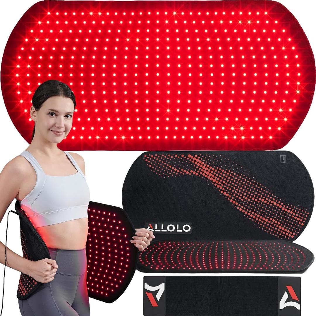 ALLOLO Red Light Therapy for Body, 3-in-1 LEDs Red Light Therapy Belt with Timer Remote Control, 660nm&850nm Infrared Light Therapy Pad for Body Waist Shoulder Knee, 405pcs LED 32.7"*15.7" Large Area