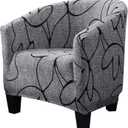 SearchI Club Chair Slipcover Stretch Barrel Chair Covers Printed Tub Chair Slipcovers Soft Spandex Armchair Sofa Cover Removable Couch Furniture Protector Arm Chair Cover for Living Room(Pattern 1)