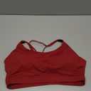 RUNNING GIRL Sports Bras for Women,Strappy Back Plus Size Bras Padded Workout Red Sports Bras Push up(WX2354 Winedred,XL), Soiled