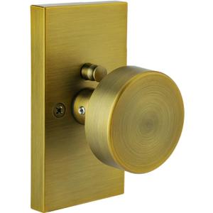 Antique Brass Door Knobs Interior with Lock, Modern Vintage Privacy Antique Door Knobs Door Handles for Bathroom Bedroom Rectangle