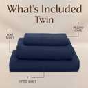 Utopia Bedding Twin Sheet Set 3 Piece Bed Sheets for Twin Size Bed, Soft and Breathable Microfiber, Includes 1 Fitted Sheet, 1 Flat Sheet and 1 Pillowcase Oeko Tex (Navy Blue)