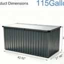 Garvee Outdoor Storage Box, 115 Gallon Waterproof Metal Storage Box, Outdoor Deck Boxes, UV Resistant Patio Storage Box with Lockable Lid for Patio Furniture Cushions, Pillows, Garden Tools, Blank