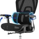 Mesh Office Chair Breathable, Office Chairs, Desk Chair with Adjustable Lumbar Support, Computer Chair, 5D Flip-Up Armrests, 330lbs Capacity, Tilt Lock, 3D Headrest, 27.6" x 27.6" x 48"-51.2"