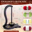 Black Cat Yarn Holder for Crocheting, Wooden Crochet Yarn Holder Magnetic Yarn Spinner with Accessories Storage Anti-Slip Pads,Yarn Ball Holder Crochet Gift for Knitting Lovers with Gift Box Packaging