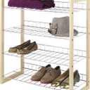 Whitmor Wood & Chrome 4 Tier Closet Shelf