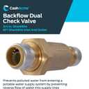 Cash Acme BF1 Dual Check Valve, 3/4 Inch Push to Connect, Compatible with SharkBite, BF13434SB