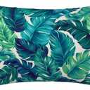 Axzaz Palm Leaves Pillow Case Realistic Tropical Leaf Soft & Breathable Pillow Cover with Envelope Closure Pillowcase Turquoise Green Standard Size 20" X 26"