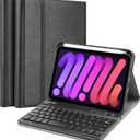 ProCase Keyboard Case for iPad mini 7 (A17 Pro) 2024 / iPad mini 6 2021, Detachable Wireless Keyboard Protective Cover Cases for 8.3 Inch iPad mini 7th 6th Generation Gen Keyboard Case- Black