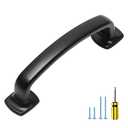 Ravinte Arch Cabinet Pulls Solid 10 Pack 3 Inch Matte Black Kitchen Cabinet Handles Flat Square Foot Curved Drawer Pulls Hardware for Kitchen Cabinet