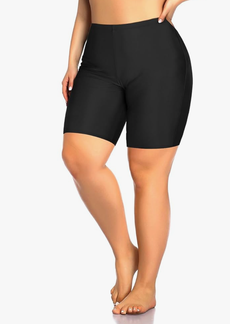Aqua Eve Plus Size Swim Shorts Women Tummy Control Swimsuit Bottoms High Waisted Bikini Bottom, 16W